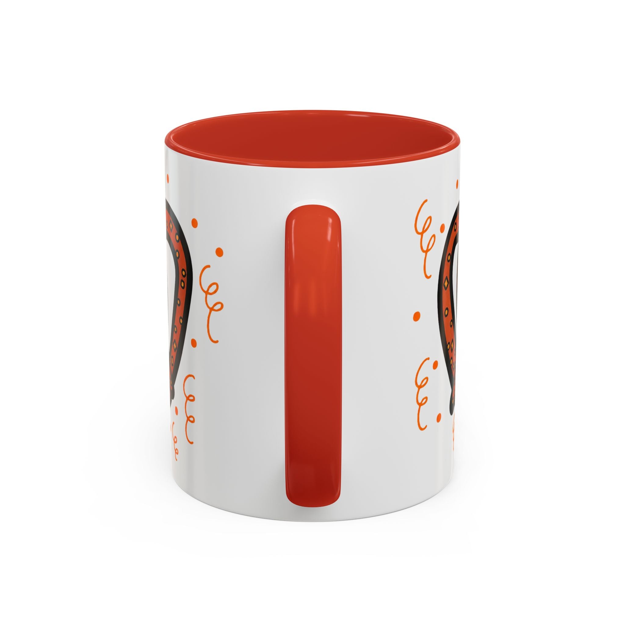 Hand-Drawn Orange Pattern Pretzel mug | Accent Coffee Mug 11oz 15oz