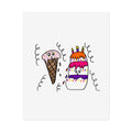 Hand-Drawn Ice Cream Cone and Birthday Cake Poster | Rolled Poster, Cute Dessert Art