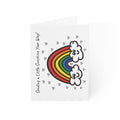 Hand-Drawn Cute Rainbow with Smiling Clouds Greeting Card | Blank Inside