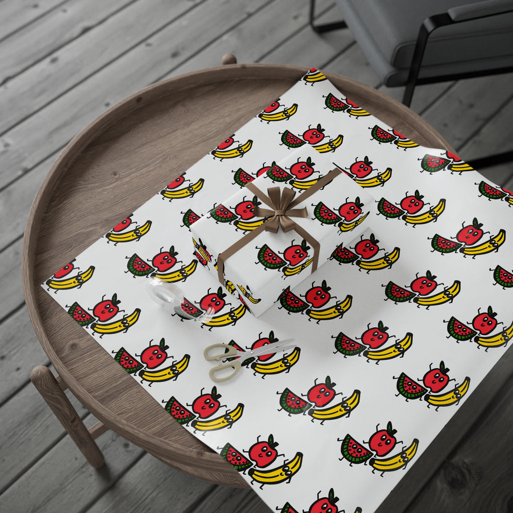 Hand-Drawn Fruit Pattern Wrapping Paper | Fruit Repeat Print