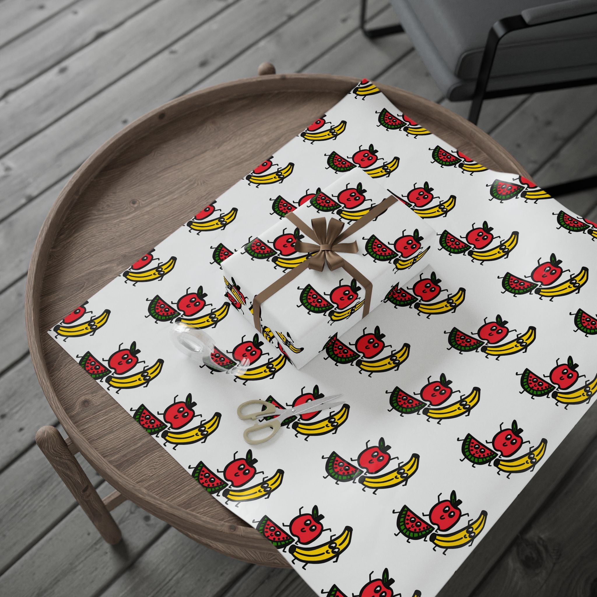 Hand-Drawn Fruit Pattern Wrapping Paper | Fruit Repeat Print