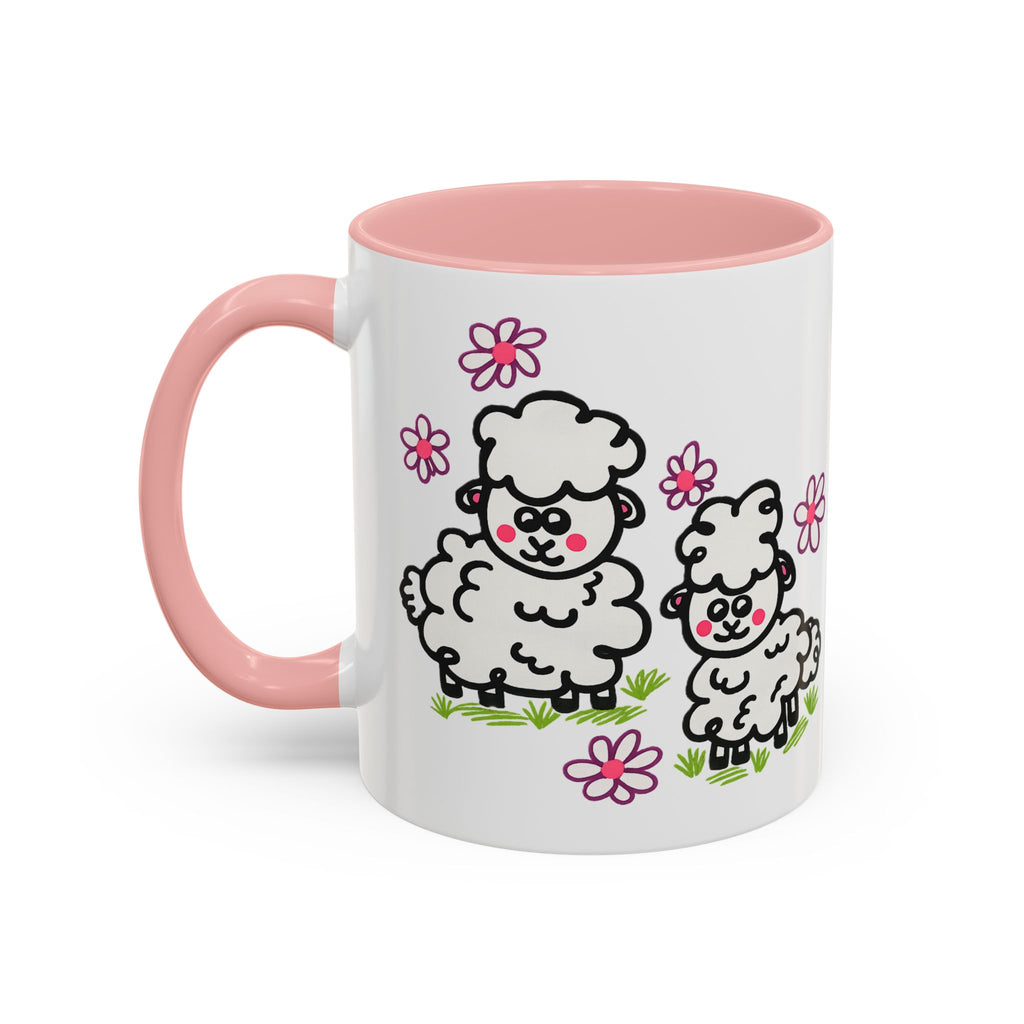 Hand-Drawn Cute Cartoon Sheep Pattern Mug | Accent Coffee Mug