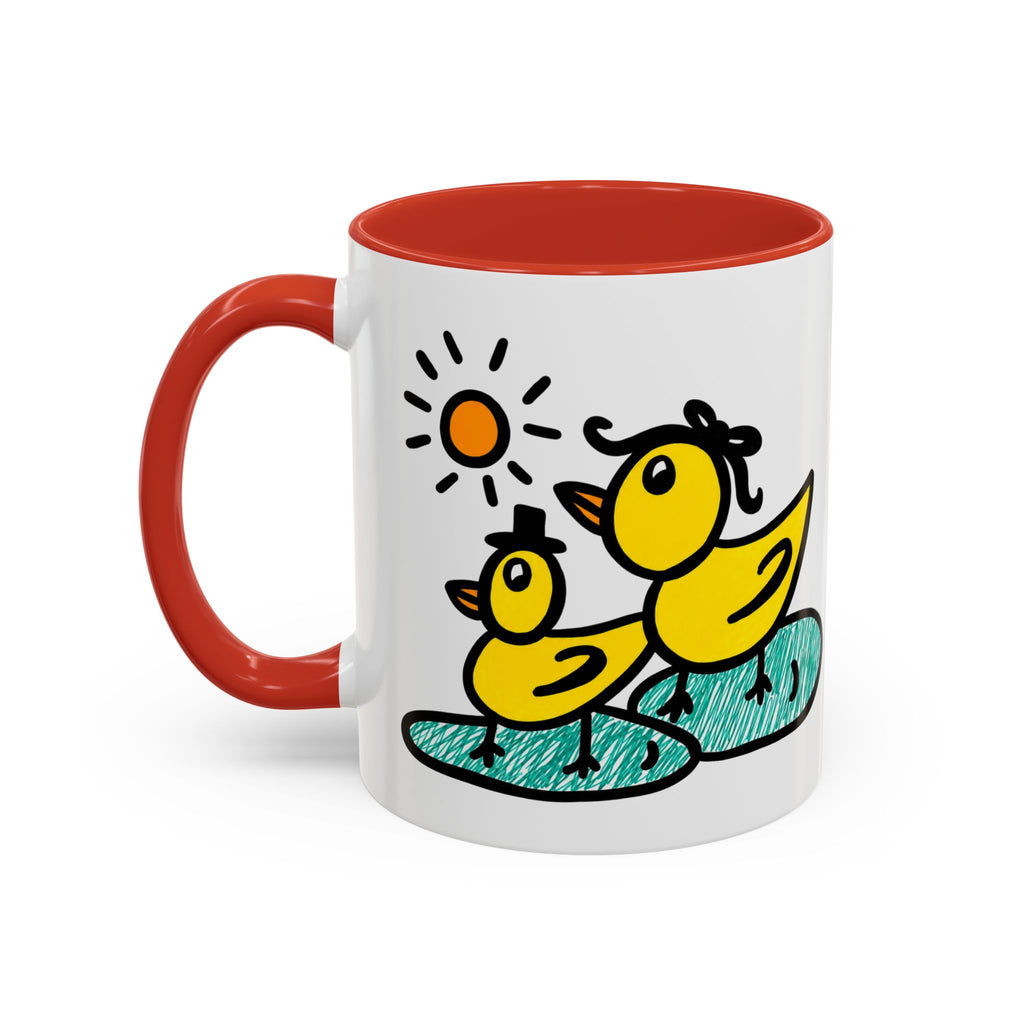 Hand-Drawn Cute Ducks in Pond Mug | Accent Coffee Mug 11oz 15oz