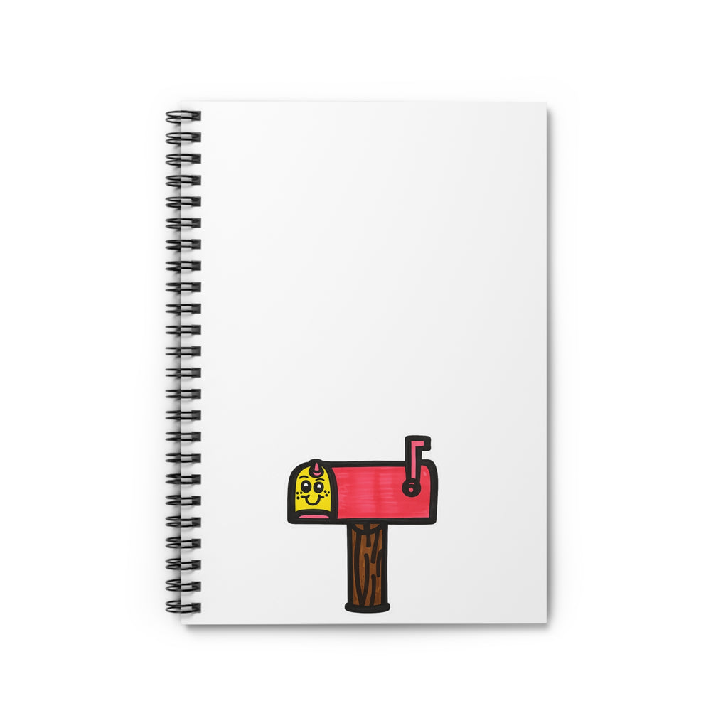 Hand-Drawn Cute Mailbox Illustration Spiral Notebook | Ruled Lined Journal