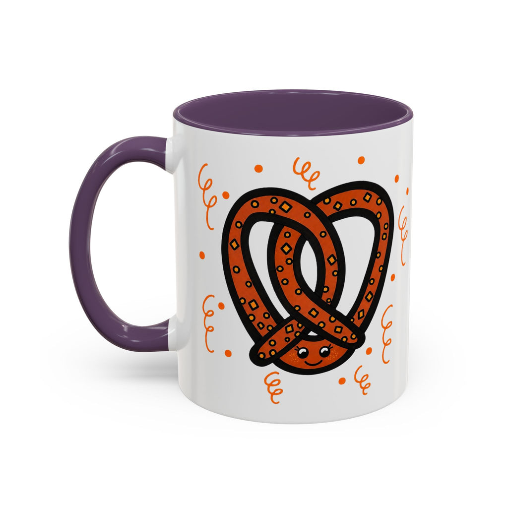 Hand-Drawn Orange Pattern Pretzel mug | Accent Coffee Mug 11oz 15oz
