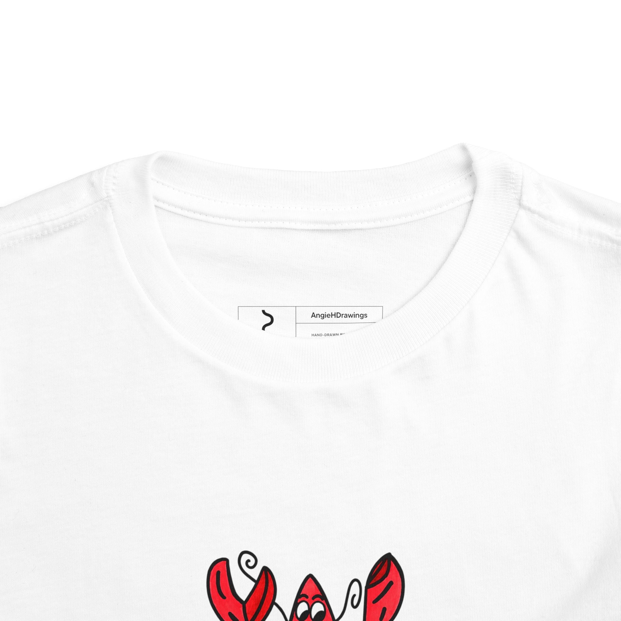 Hand-Drawn Cute Red Lobster Toddler Tee | Kids Sea Life Shirt