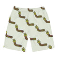 Hand-Drawn Cute Cartoon Caterpillar Board Shorts | All-Over Print Swim Trunks