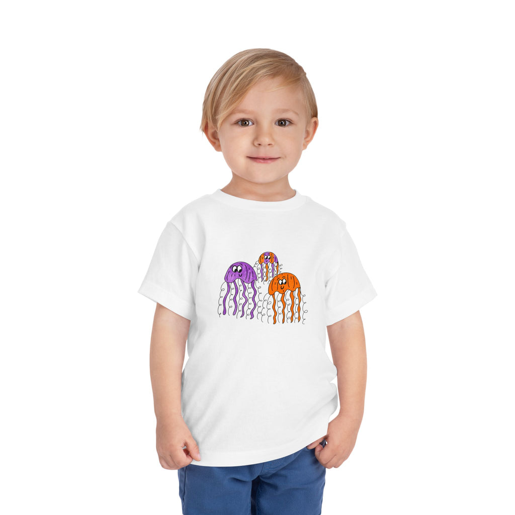 Hand-Drawn Drippy Jellyfish Trio Toddler Tee | Cute Ocean Sea Life Shirt