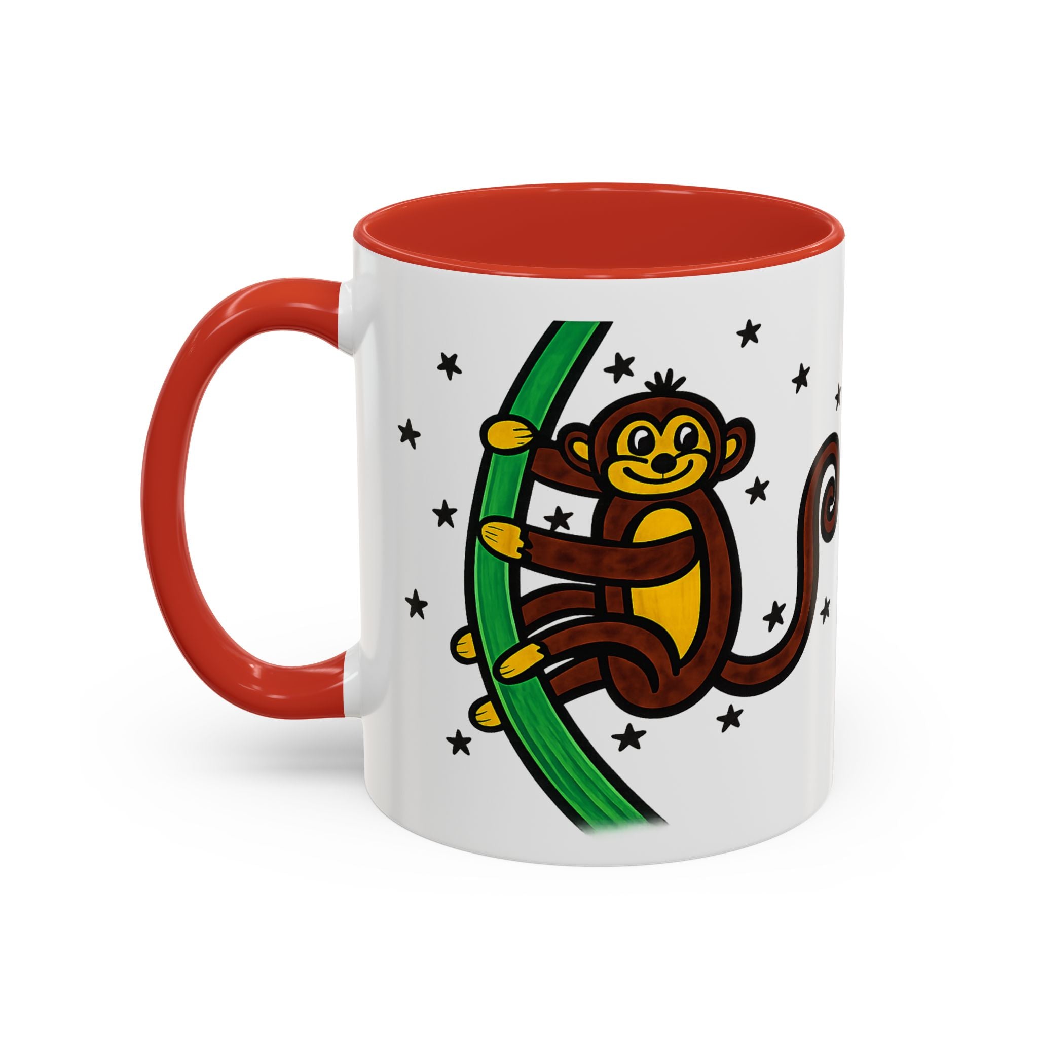 Hand-Drawn Playful Monkey on Vine Coffee Mug | Accent Mug 11oz 15oz