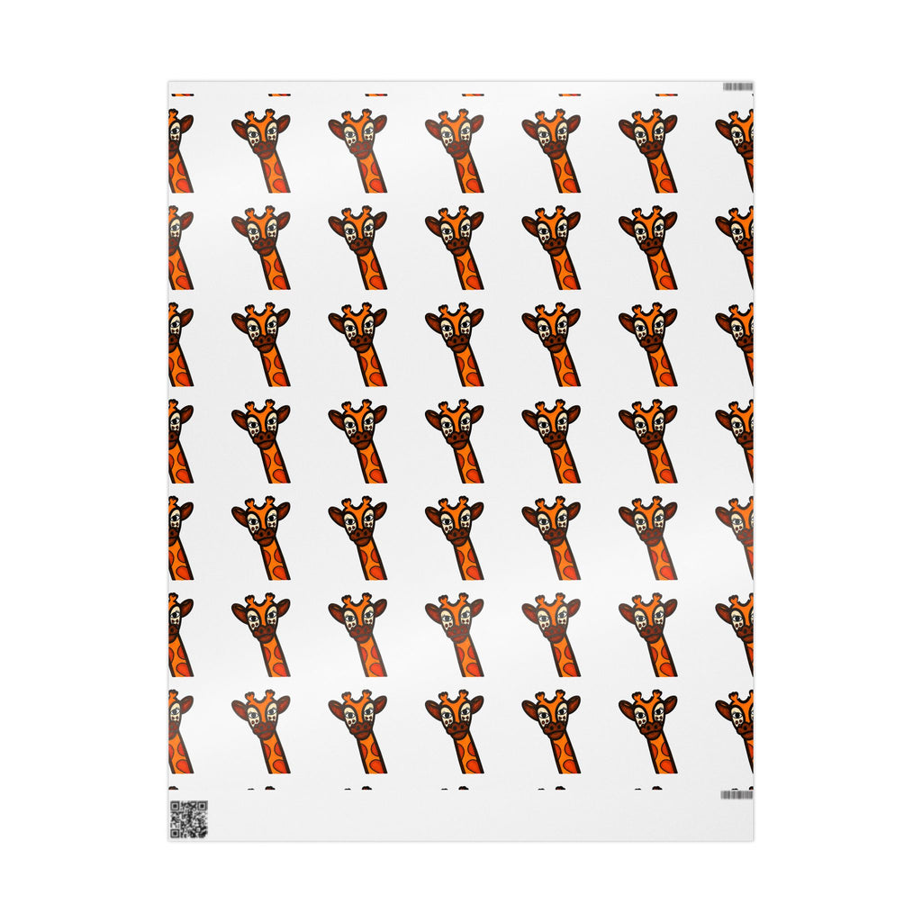 Hand-Drawn Peeking Giraffe Wrapping Paper | Animal Pattern Gift Wrap