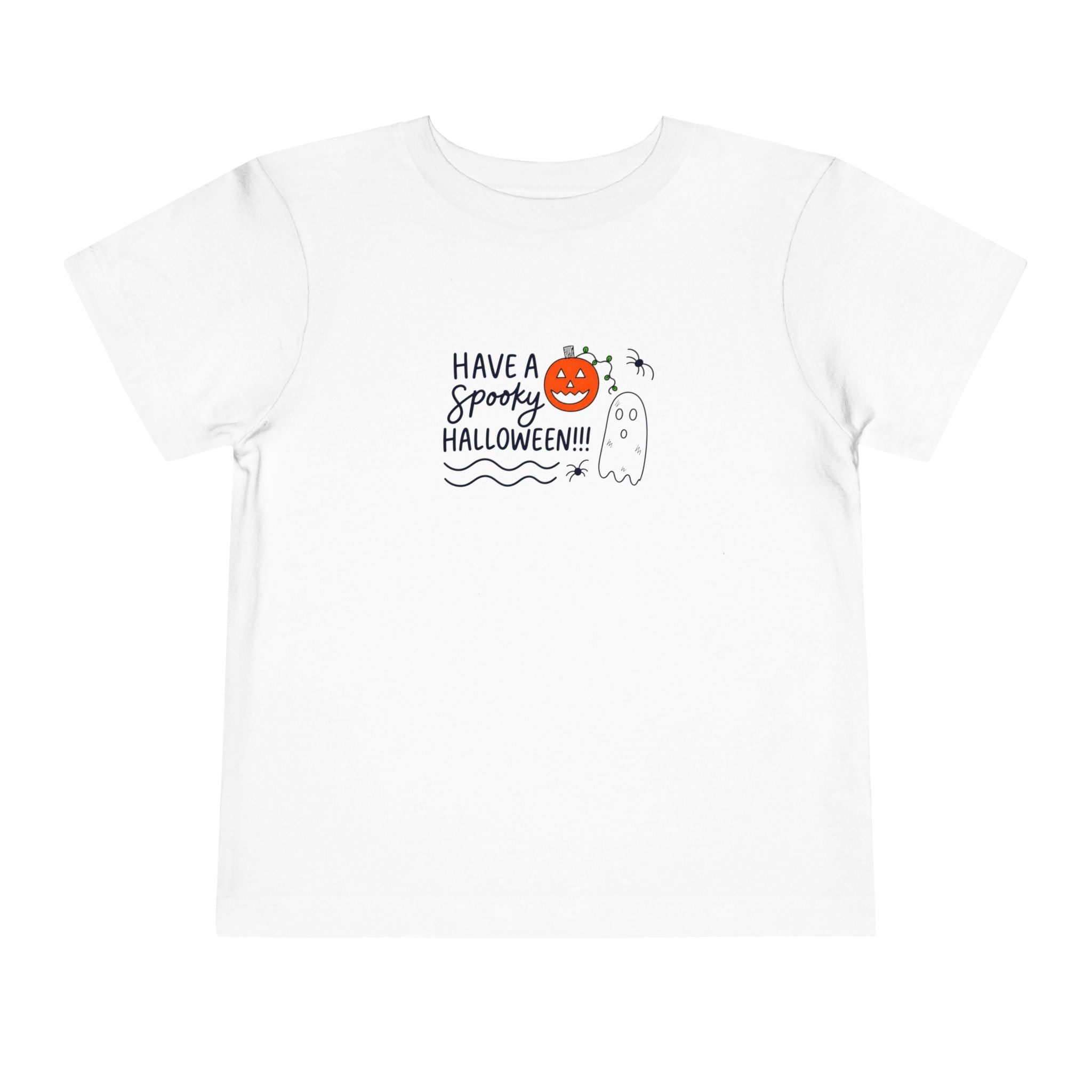 Hand-Drawn Have a Spooky Halloween ghost pumpkin graphic Toddler Tee | Halloween kids shirt