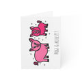 Hand-Drawn Hogs & Kisses Pig Illustration Greeting Card