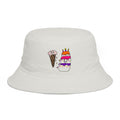 Hand-Drawn Cute Ice Cream Cone and Cake Birthday Bucket Hat | Dessert Illustration