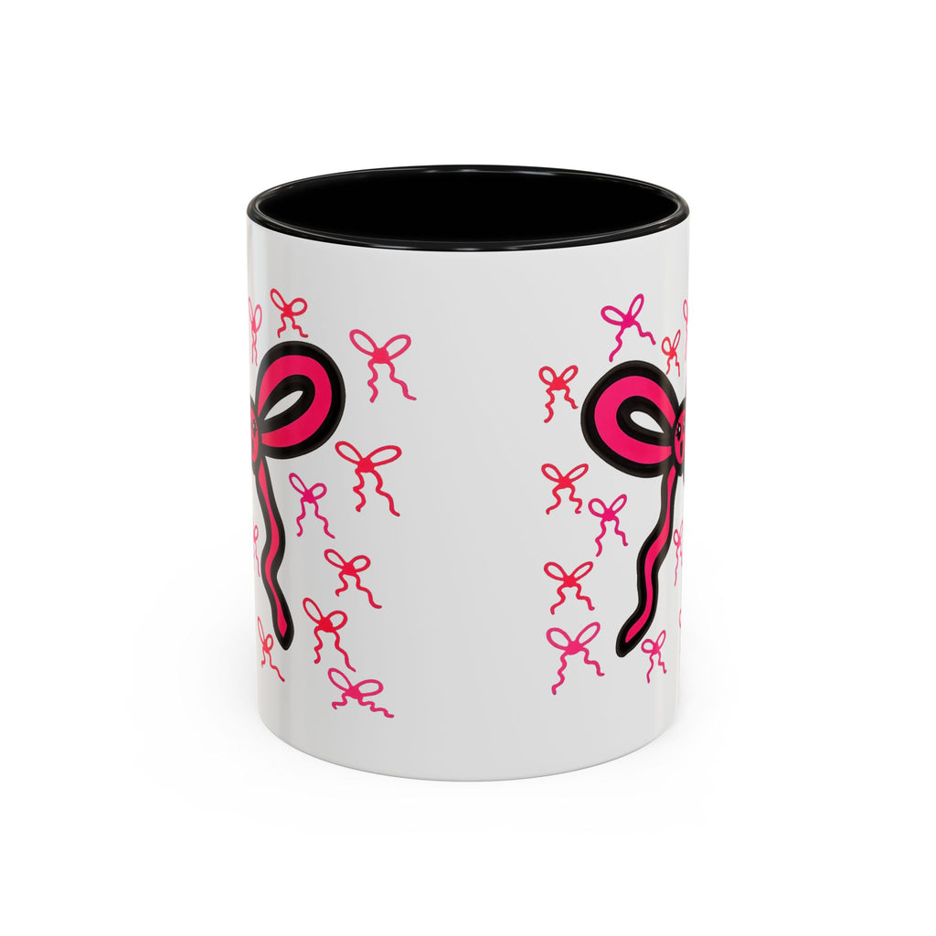 Hand-Drawn Pink Bow Bunny Mug | Accent Coffee Mug