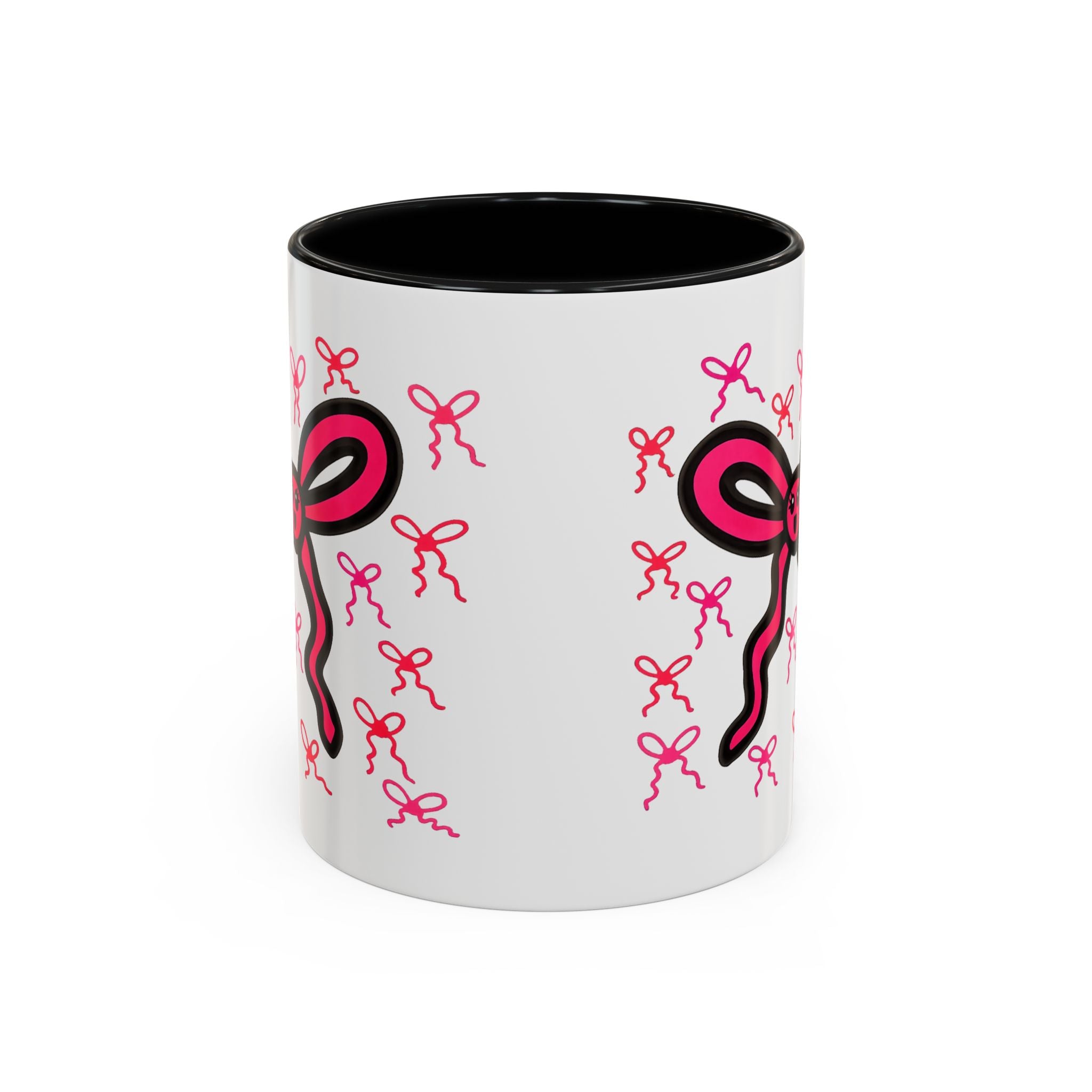 Hand-Drawn Pink Bow Bunny Mug | Accent Coffee Mug