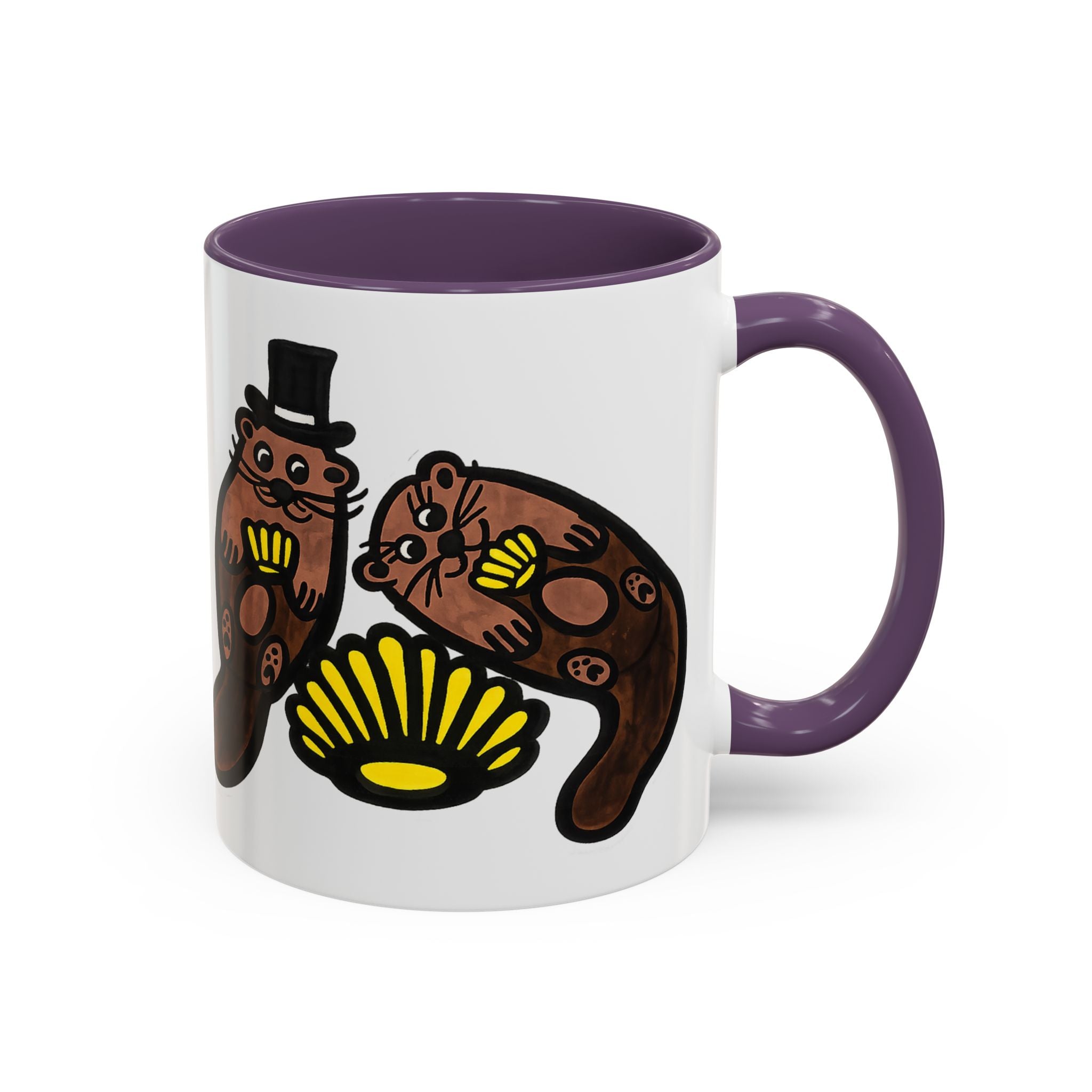 Otter with Top Hat and Shell Mug | Accent Coffee Cup