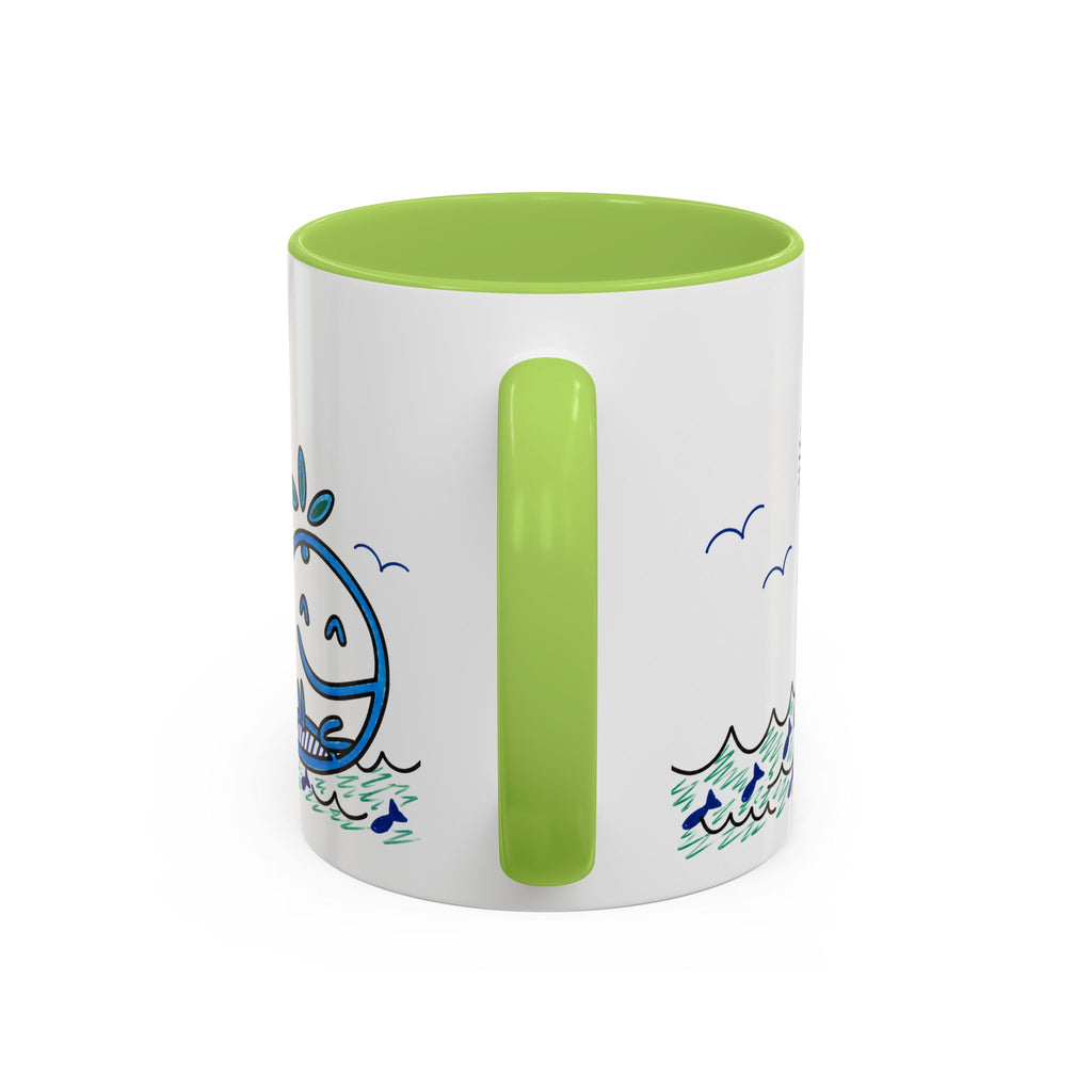 Hand-Drawn Smiling Whale Ocean Mug | Accent Coffee Mug 11oz 15oz