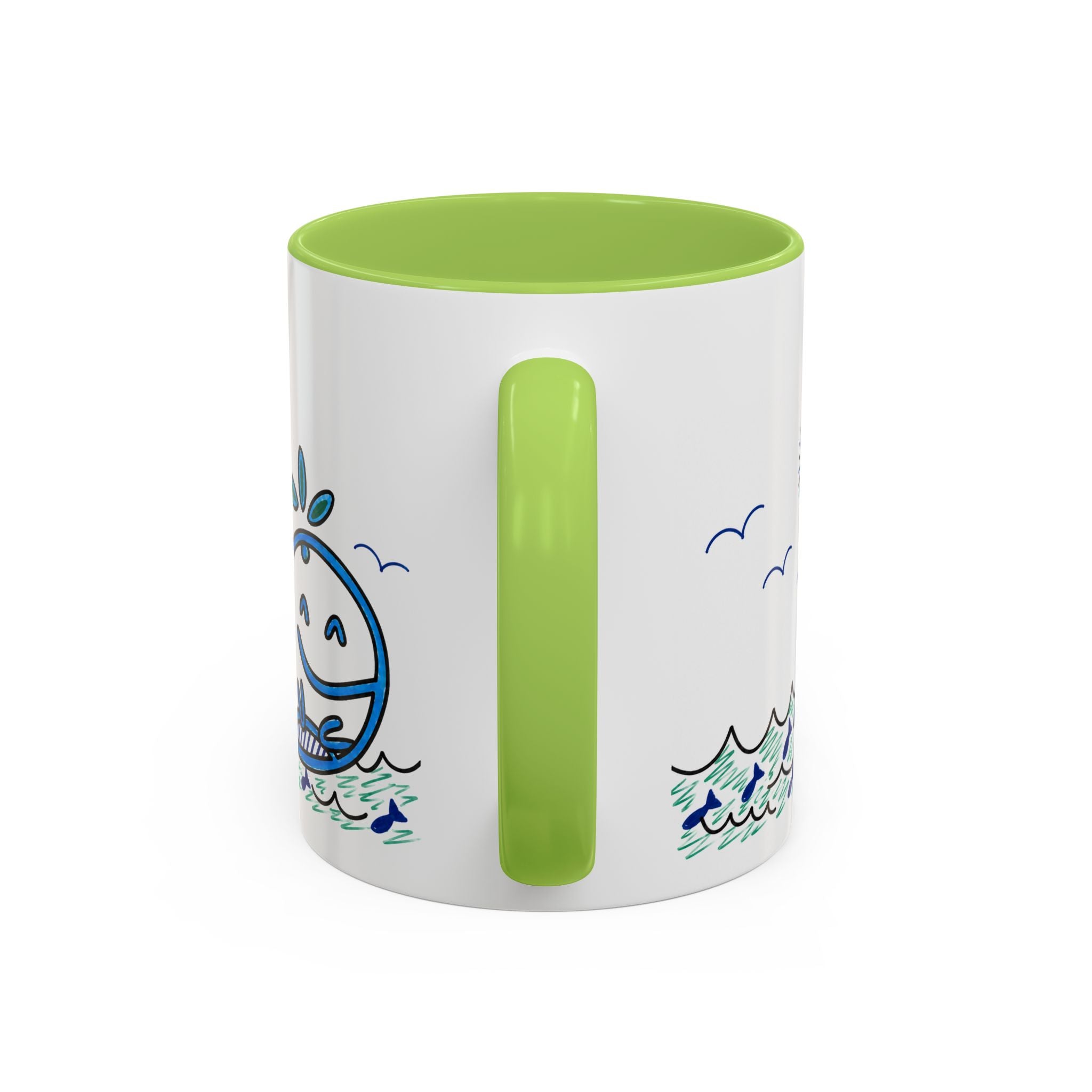Hand-Drawn Smiling Whale Ocean Mug | Accent Coffee Mug 11oz 15oz