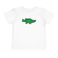 Hand-Drawn Green Cartoon Alligator Toddler Tee | Cute Crocodile Kids Shirt
