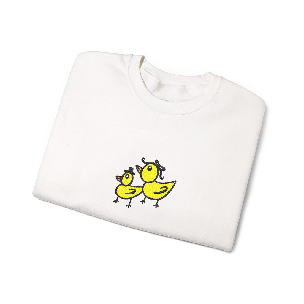 Hand-Drawn Yellow Duck Sweatshirt | Cute Cartoon Chicks