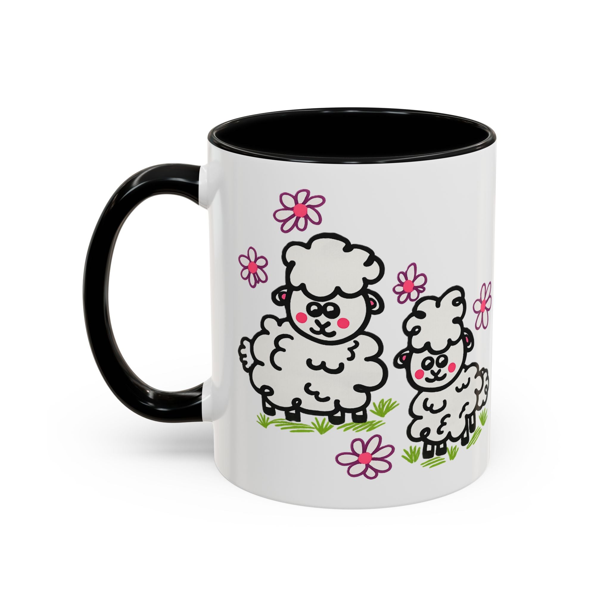 Hand-Drawn Cute Cartoon Sheep Pattern Mug | Accent Coffee Mug