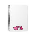 Hand-Drawn Cute Pink Pig Duo Spiral Notebook | Ruled Lined Journal