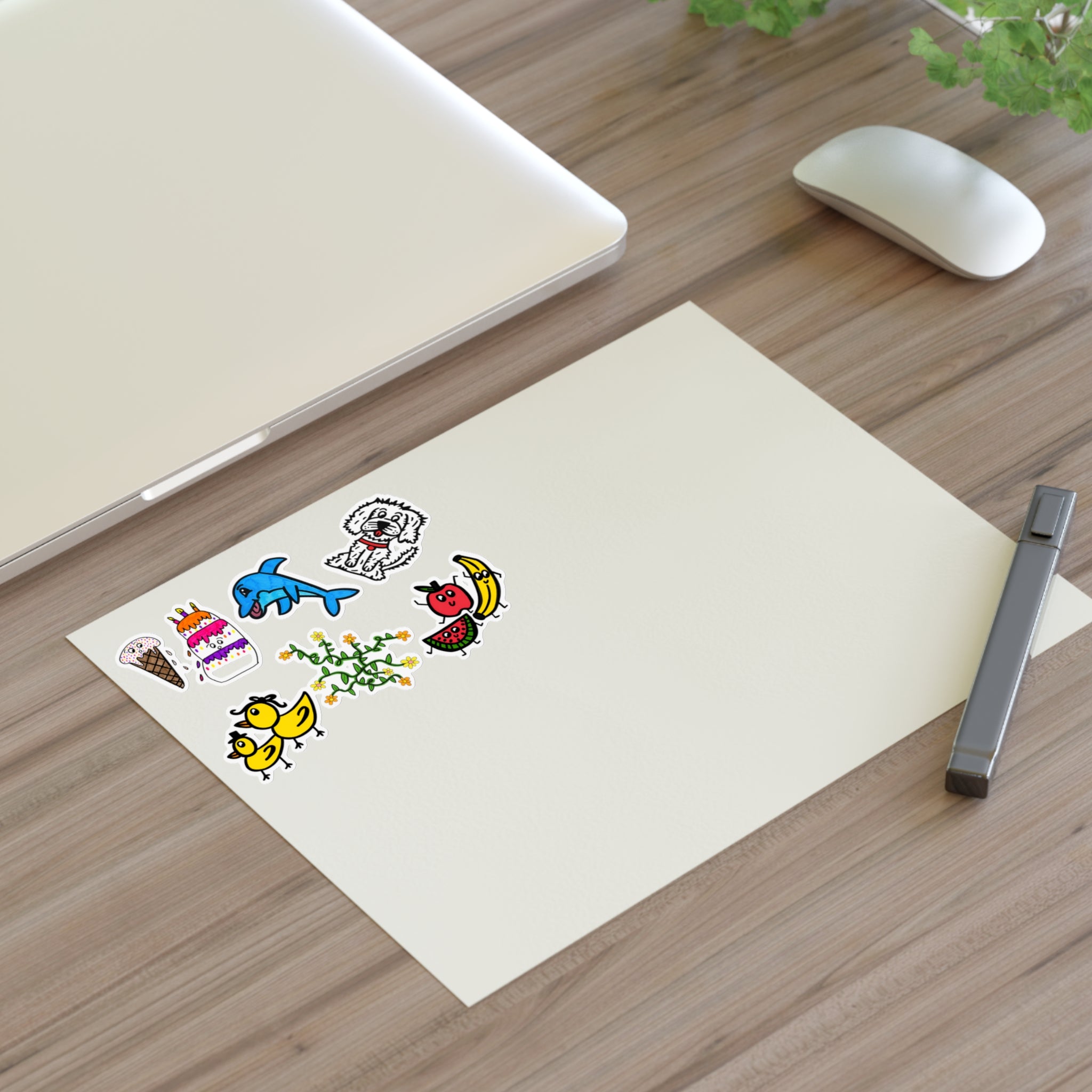 Hand-Drawn Cute Doodle Variety Sticker Sheet | Small Fun Vinyl Stickers