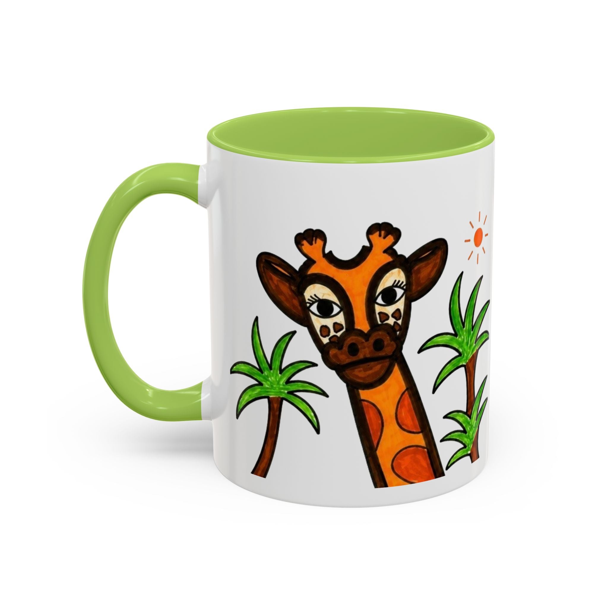 Hand-Drawn Peeking Giraffe Safari Mug | Accent Coffee Mug 11oz 15oz