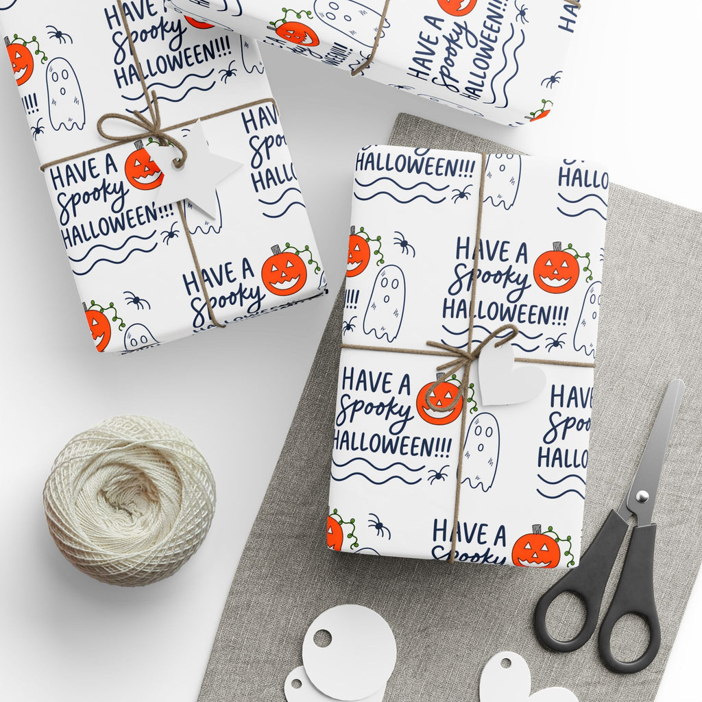Hand-Drawn Have a Spooky Halloween Pattern Wrapping Papers | Pumpkin Ghosts, Trick or Treat