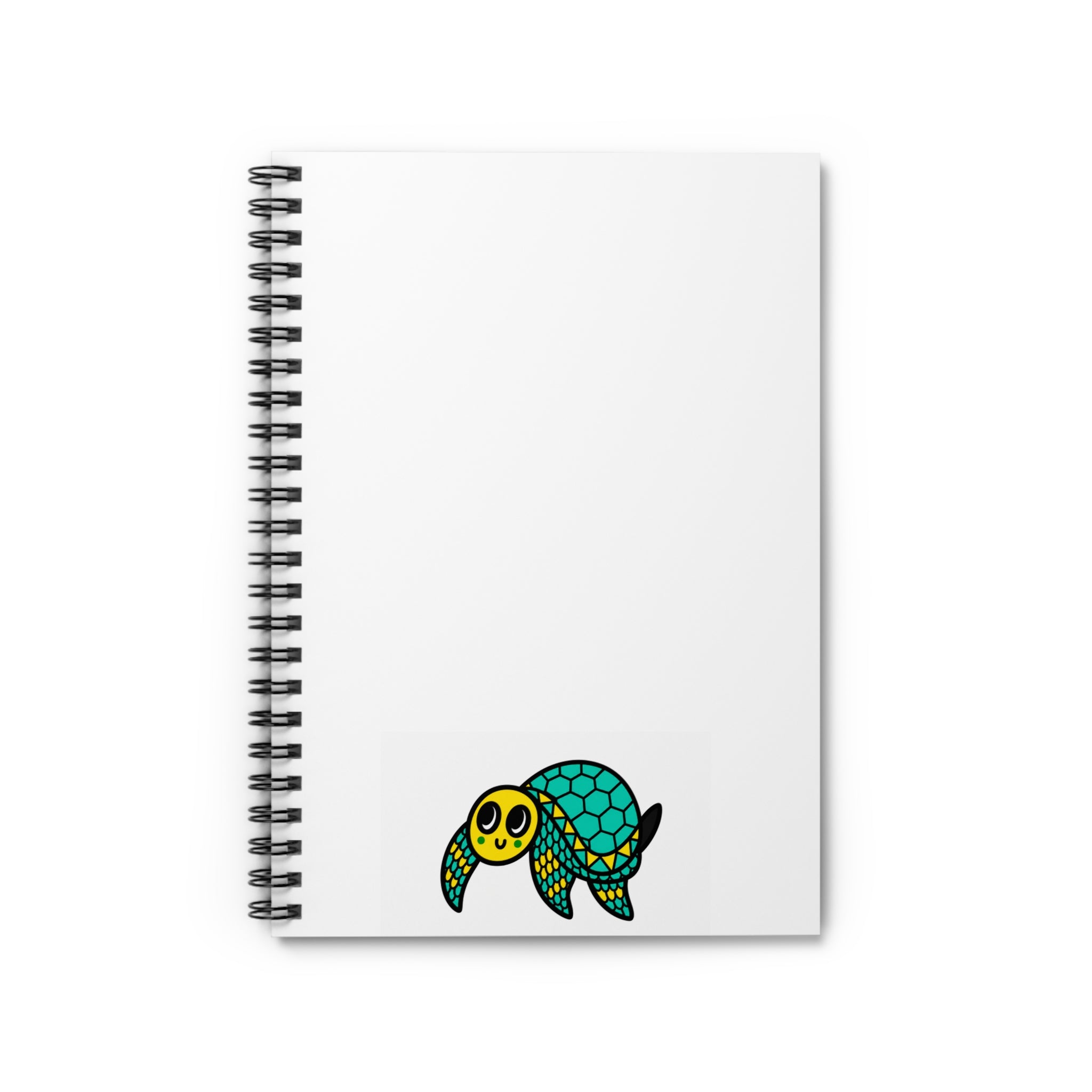 Hand-Drawn Smiling Sea Turtle Spiral Notebook | Ruled Lined Journal