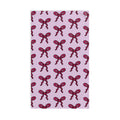 Hand-Drawn Pink Bow Pattern Hand Towel | Cute Ribbon Print