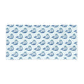 Hand-Drawn Blue Whale Pattern Beach Towel | Nautical Whale Print