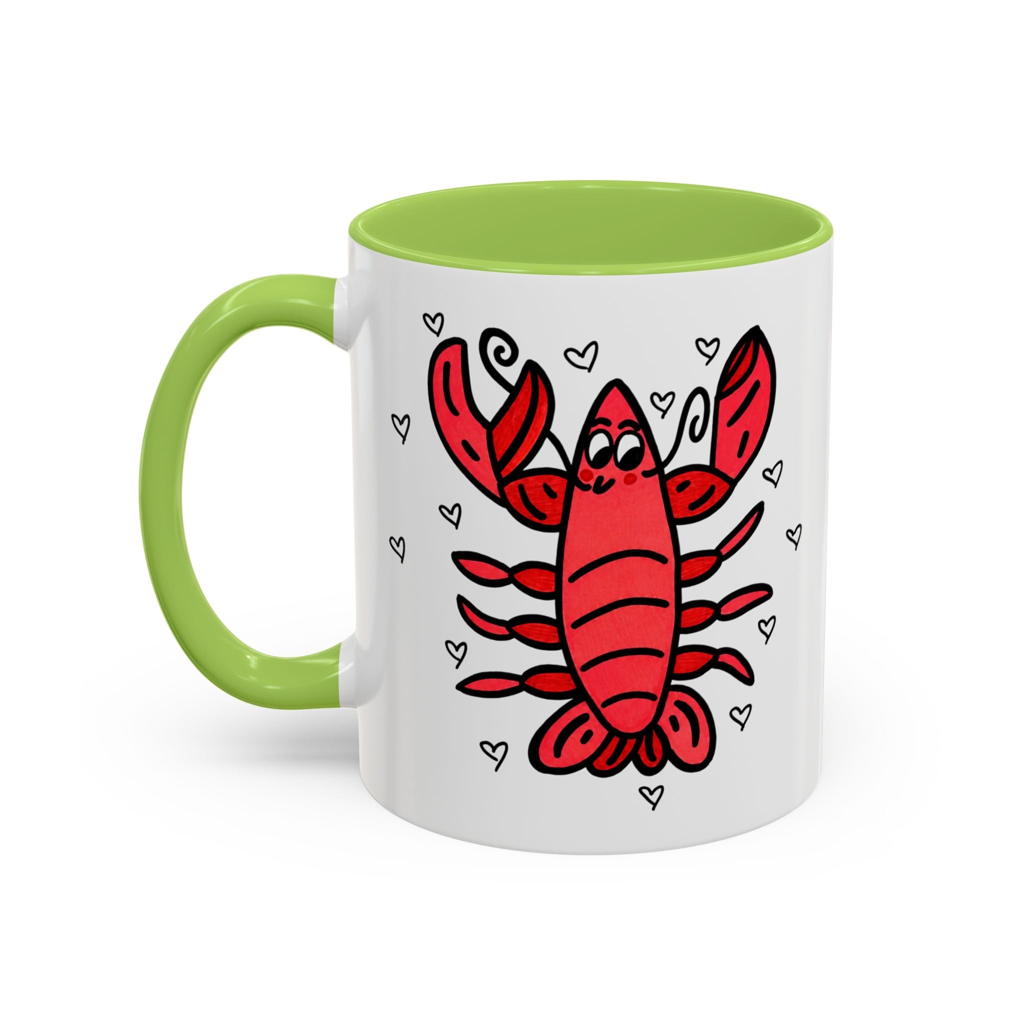 Hand-Drawn Cute Red Lobster Mug | Accent Coffee Mug 11oz 15oz