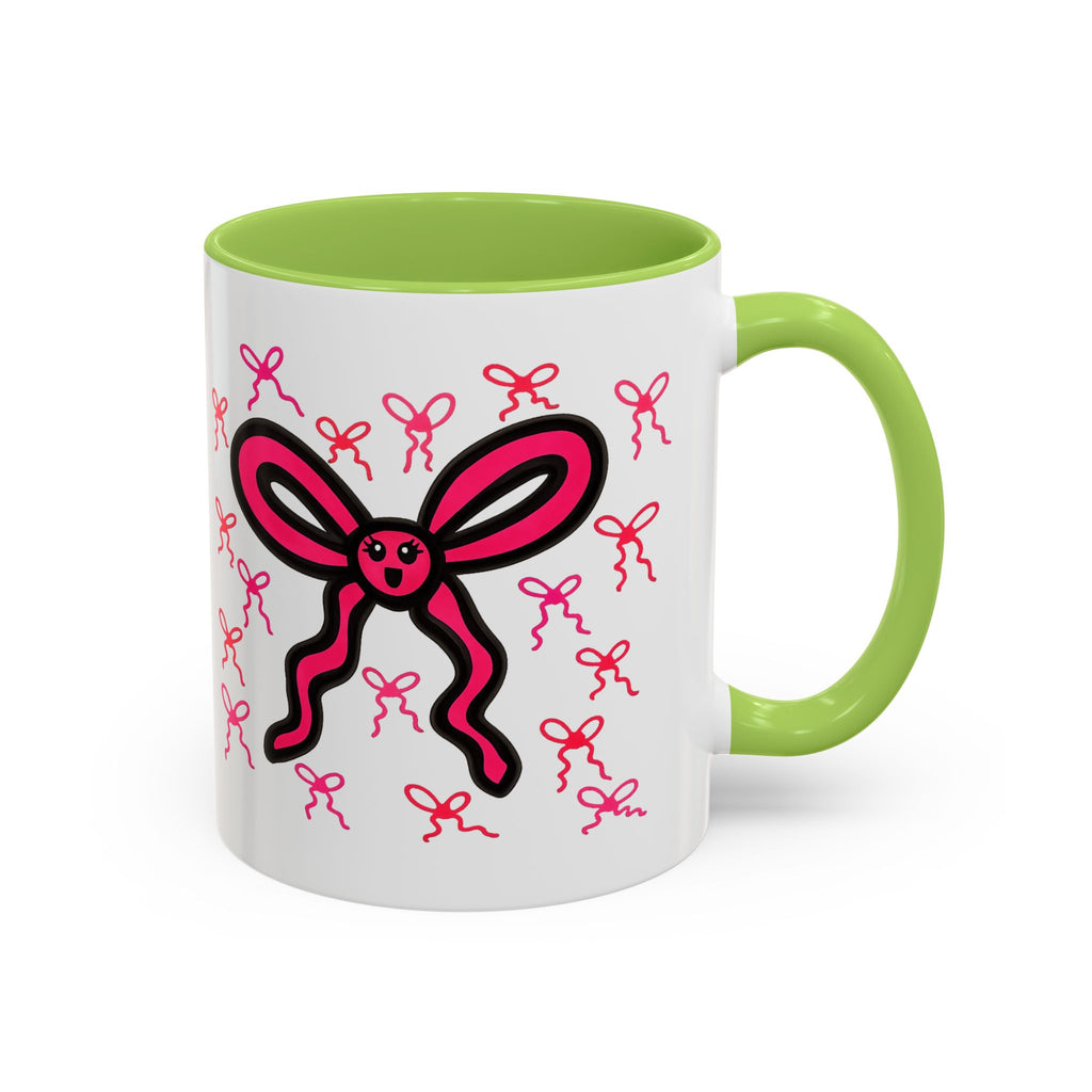 Hand-Drawn Pink Bow Bunny Mug | Accent Coffee Mug