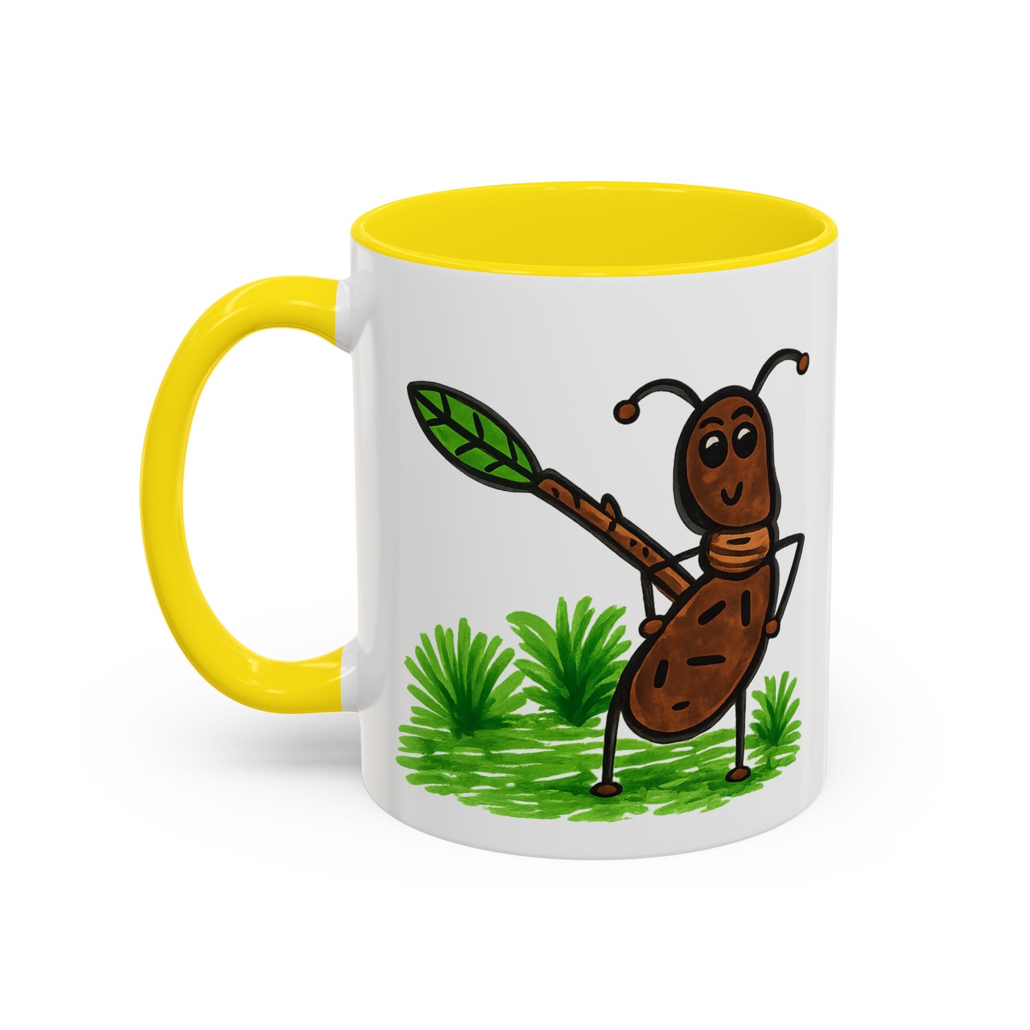 Hand-Drawn Dancing Ant Illustration Mug | Accent Coffee Mug