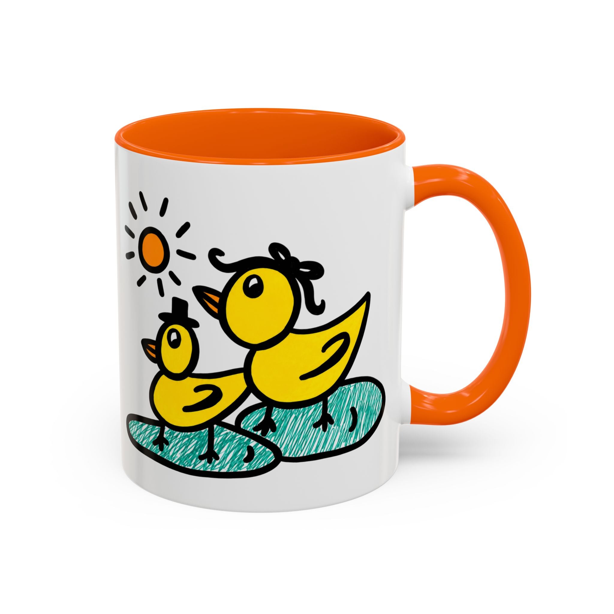 Hand-Drawn Cute Ducks in Pond Mug | Accent Coffee Mug 11oz 15oz