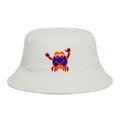 Hand-Drawn Cute Orange & Purple Crab Bucket Hat | Beach, Summer, Coastal