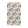 Hand-Drawn Cute Penguin Pattern Hand Towel | Cartoon Penguins Kitchen or Bathroom