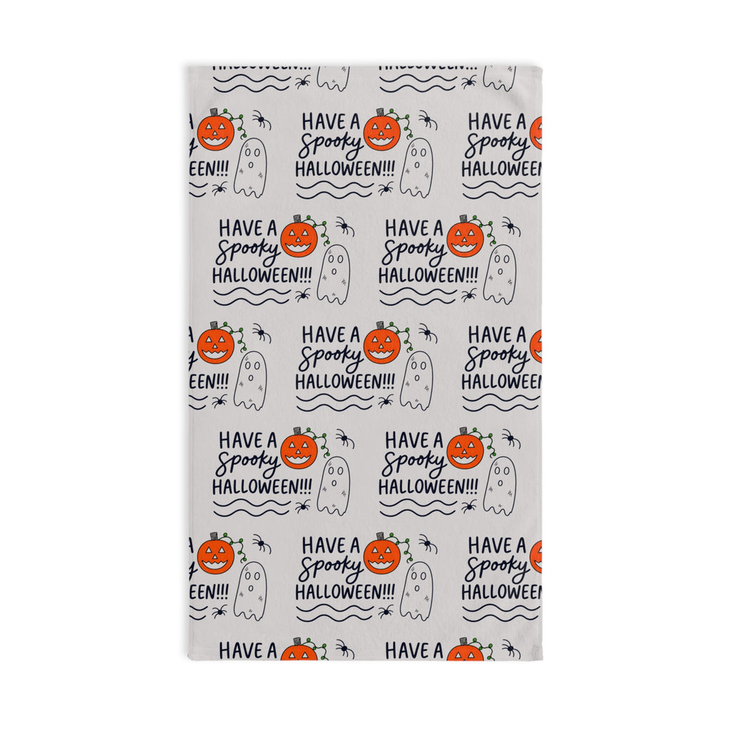 Hand-Drawn Cute Halloween Ghost Hand Towel, Spooky Season Kitchen Decor, Whimsical Pumpkin Bathroom Towel, Halloween Tea Towel