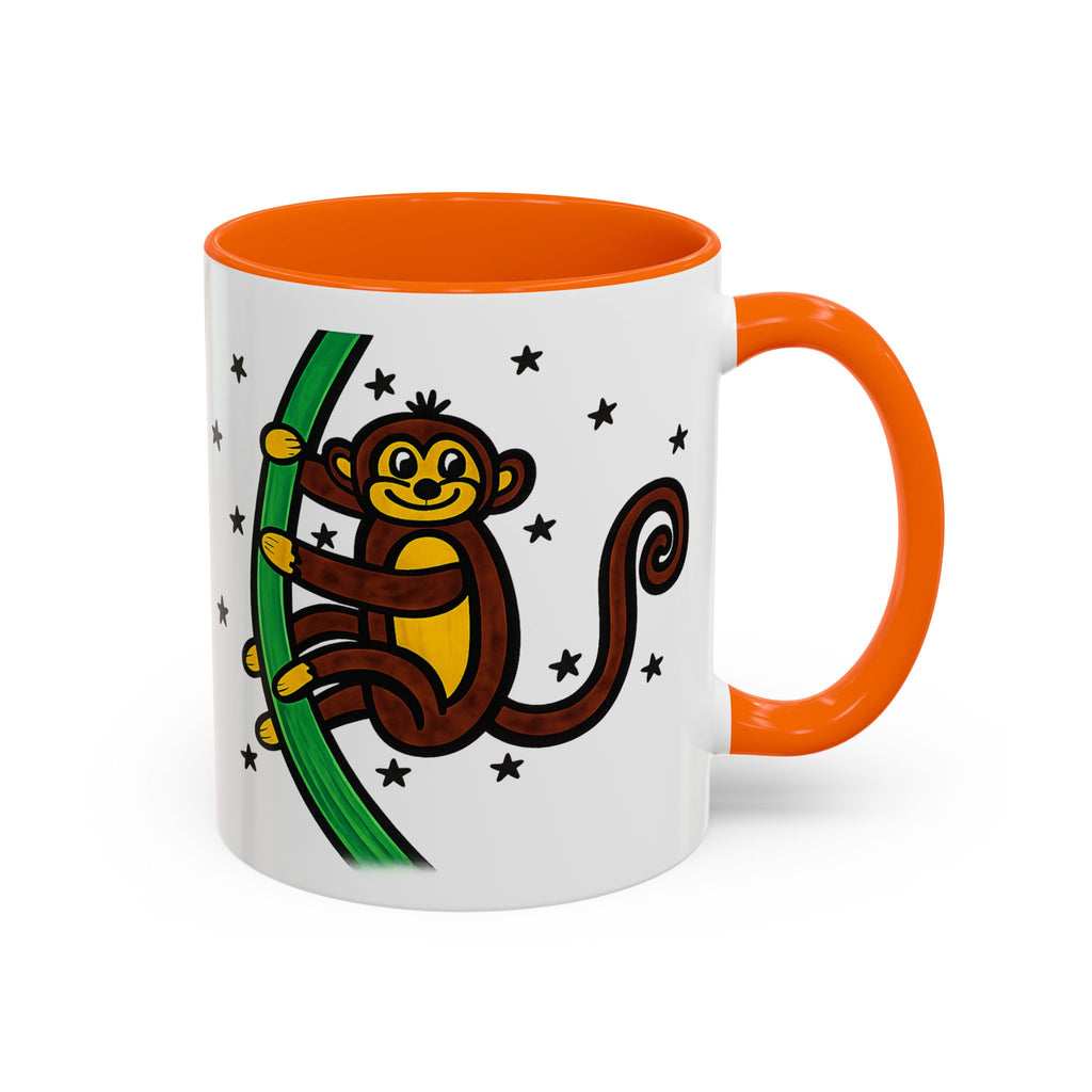Hand-Drawn Playful Monkey on Vine Coffee Mug | Accent Mug 11oz 15oz