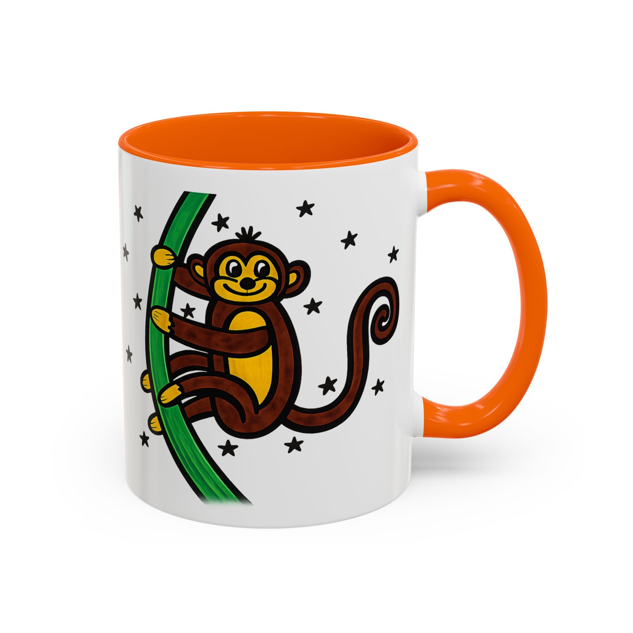 Hand-Drawn Playful Monkey on Vine Coffee Mug | Accent Mug 11oz 15oz