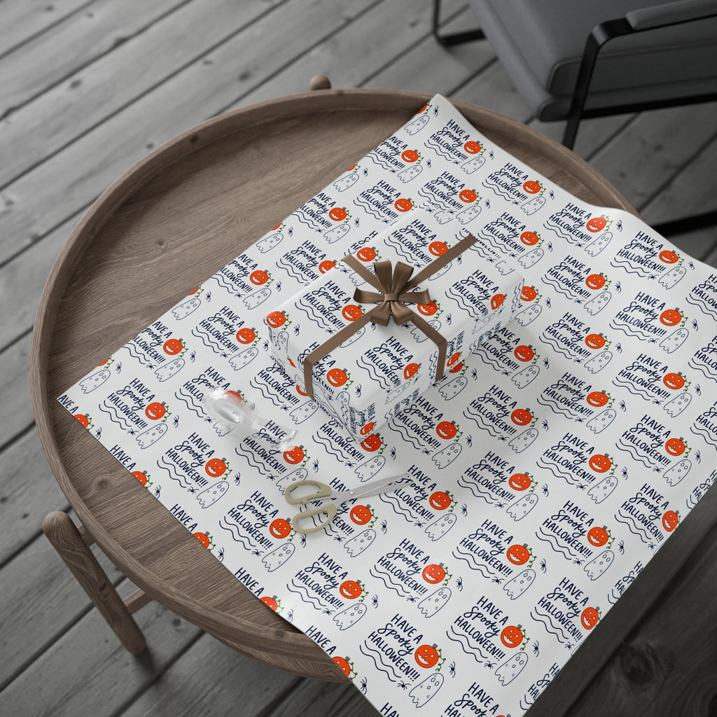 Hand-Drawn Have a Spooky Halloween Pattern Wrapping Papers | Pumpkin Ghosts, Trick or Treat