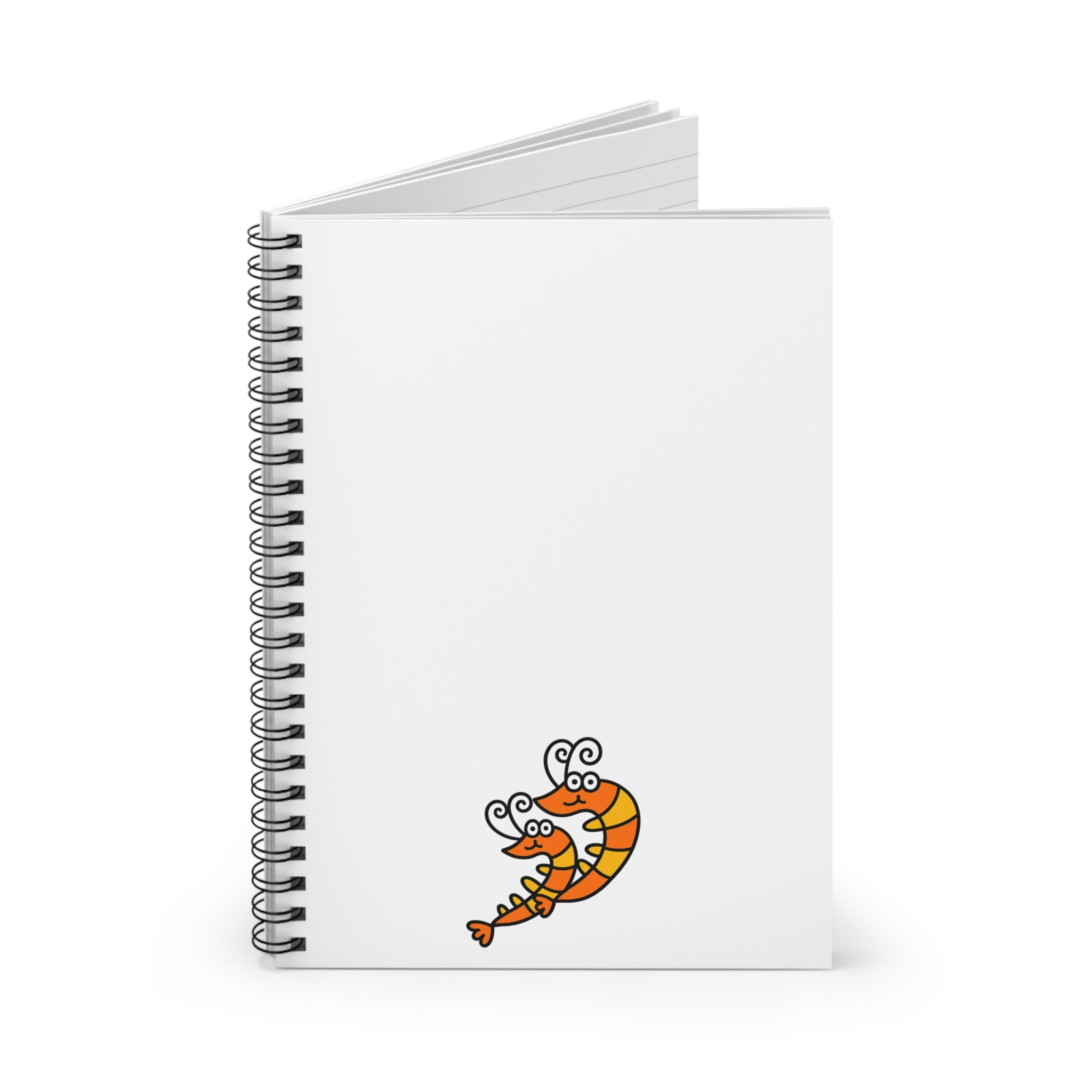 Hand-Drawn Cartoon Shrimp Spiral Notebook | Ruled Lined Journal