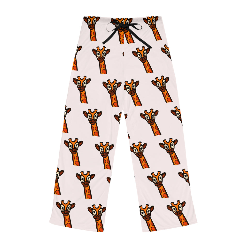 Hand-Drawn Cute Giraffe Face Print Pajama Pants | Women's Lounge Sleepwear