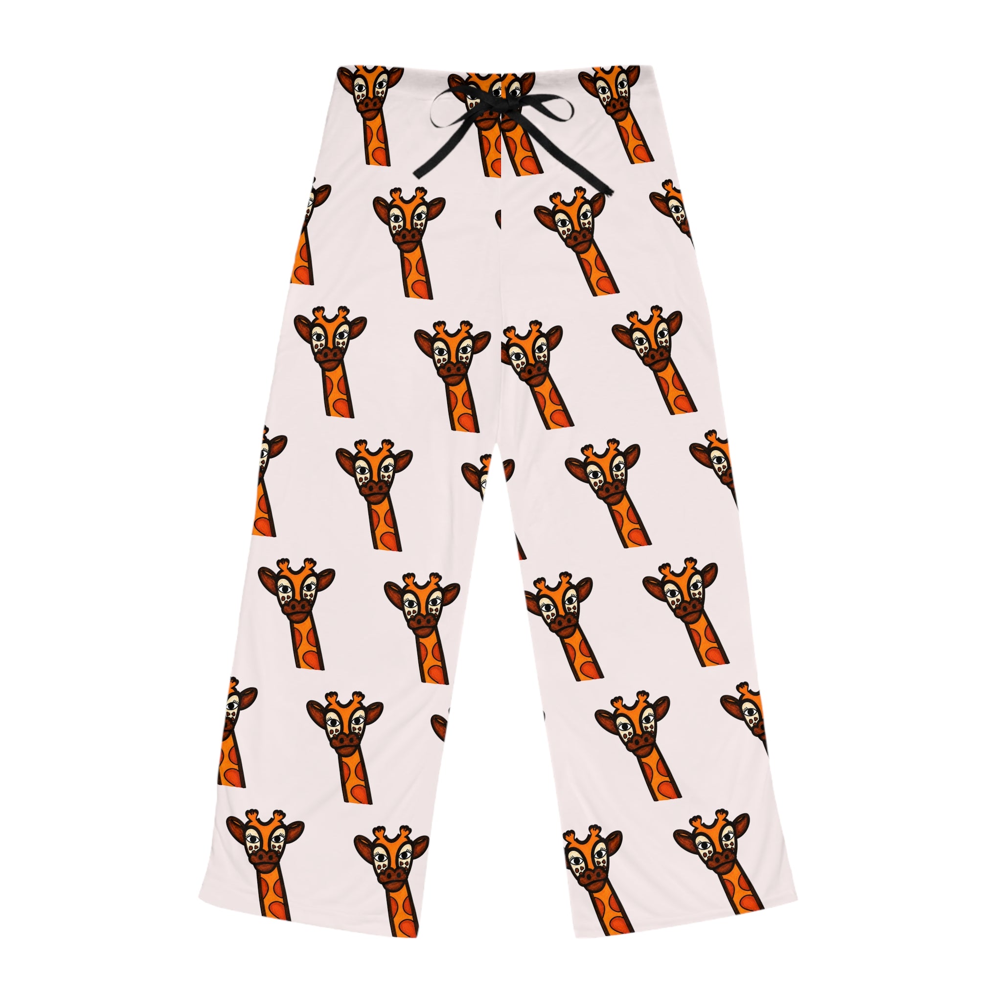 Hand-Drawn Cute Giraffe Face Print Pajama Pants | Women's Lounge Sleepwear