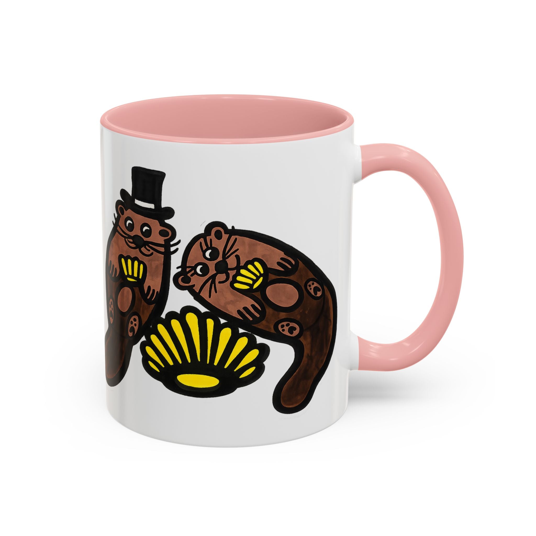 Otter with Top Hat and Shell Mug | Accent Coffee Cup