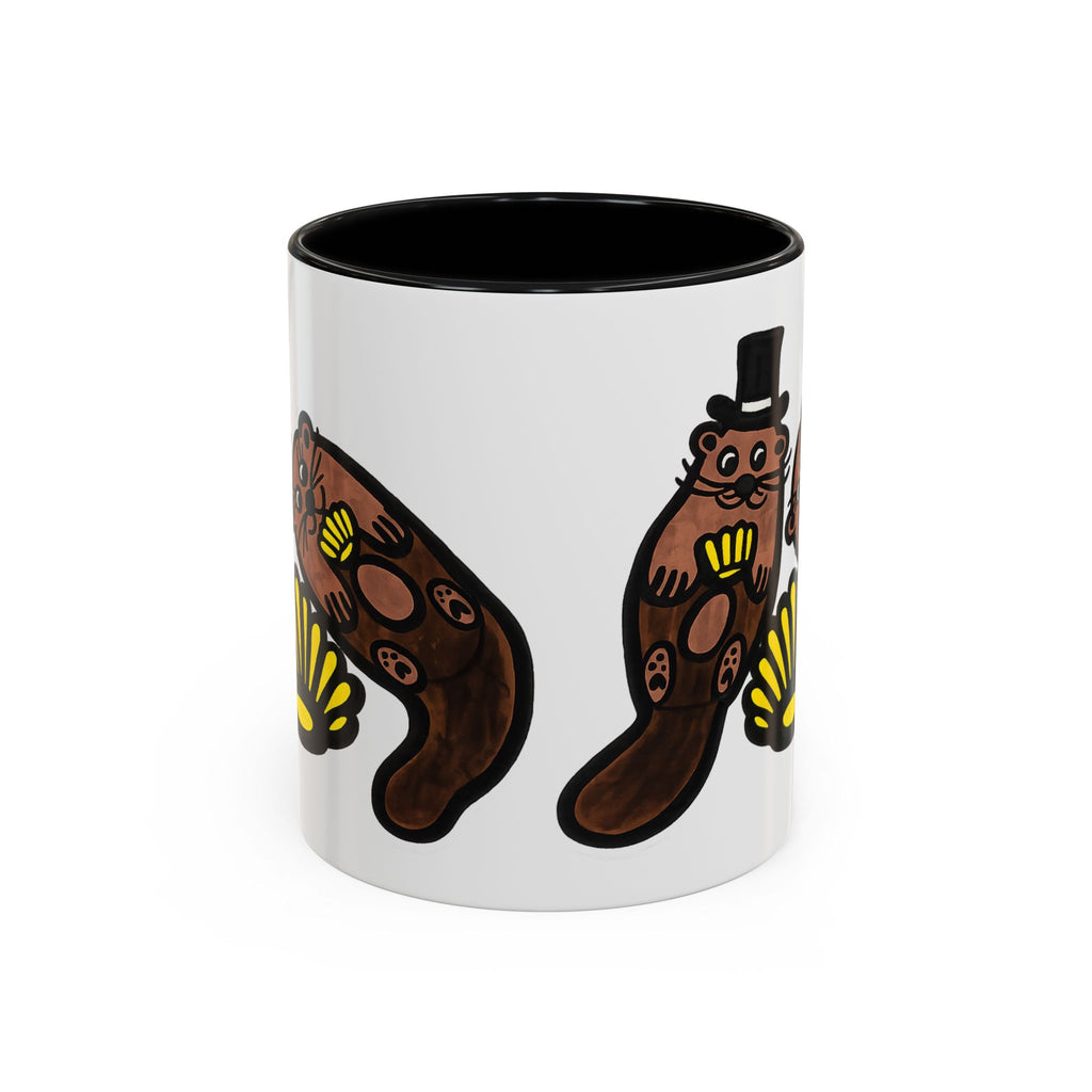 Otter with Top Hat and Shell Mug | Accent Coffee Cup