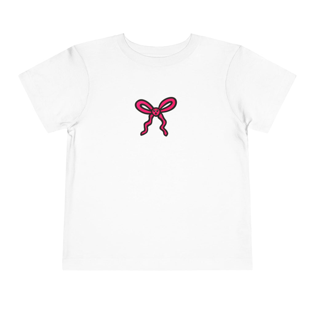 Hand-Drawn Pink Bow Toddler Tee | Cute Bow Graphic
