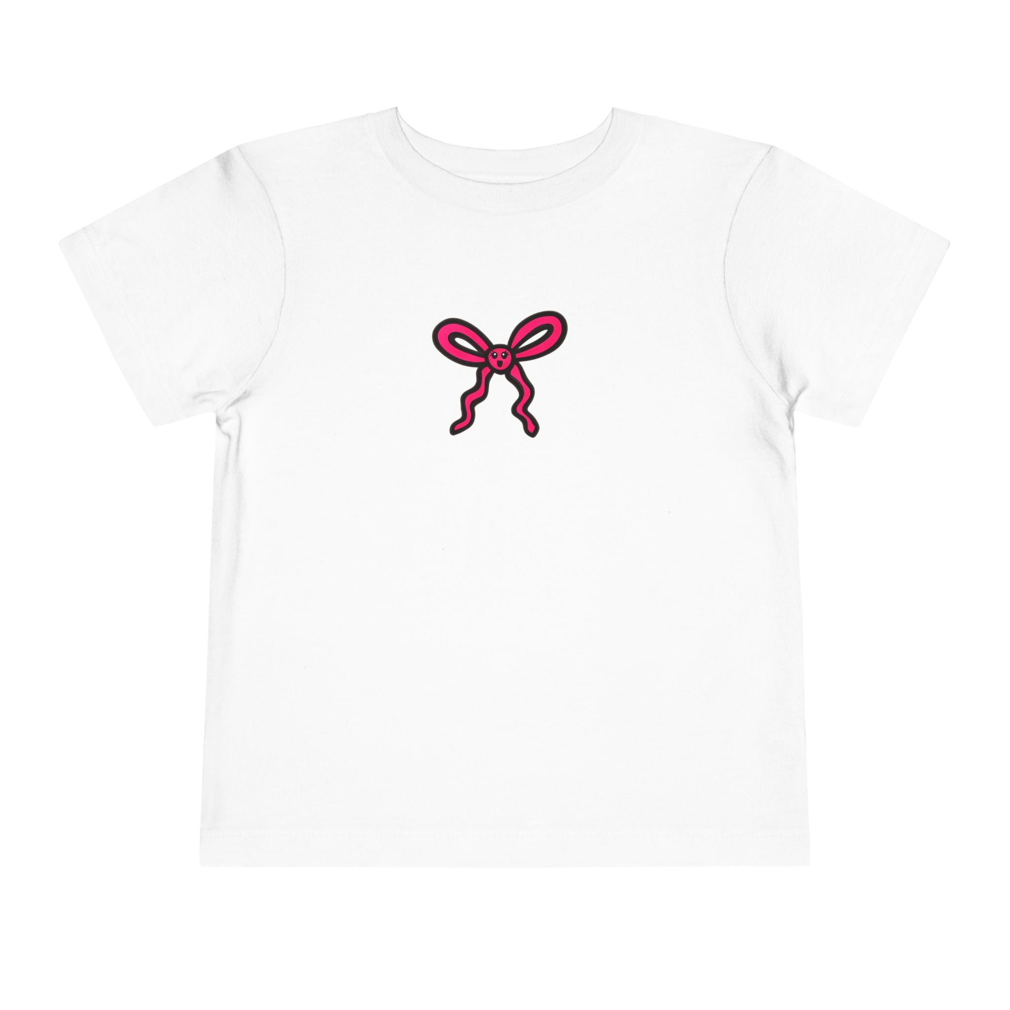 Hand-Drawn Pink Bow Toddler Tee | Cute Bow Graphic