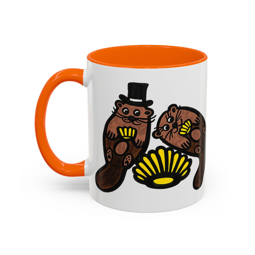 Otter with Top Hat and Shell Mug | Accent Coffee Cup
